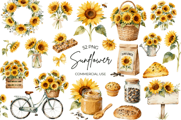Download Watercolor Sunflower Clipart Summer PNG - Sunflower Collection