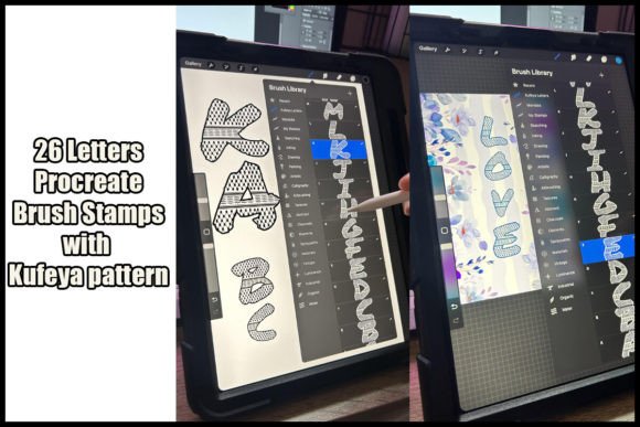 Download 26 Letters | Procreate Stamps | Kufeya - Letter Collection