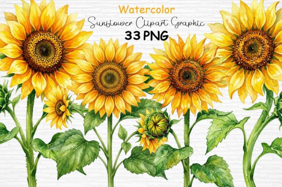 Download Watercolor Sunflower Clipart PNG - Sunflower Collection