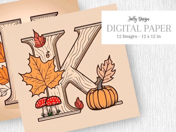 Download Capital Letter K with Autumn Decoration - Letter Collection