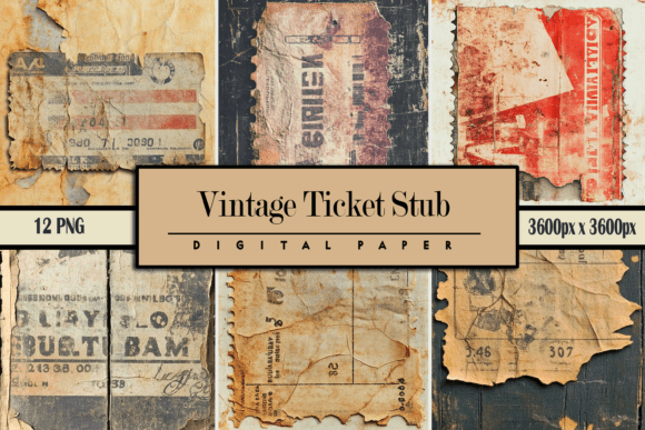 Download Vintage Ticket Stub Grunge Texture - Texture Collection