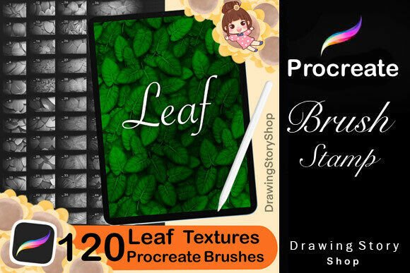 Download 120 Procreate Leaf Textures Brushes - Premium Resources