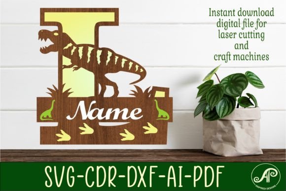 Download T Rex Monogram Capital Letter L SVG File - Letter Collection
