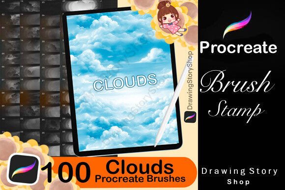 Download 100 Cloud Procreate Brushes,sky Texture - Texture Collection