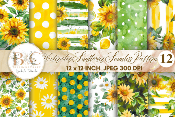 Download Watercolor Sunflower Seamless Pattern - Sunflower Collection