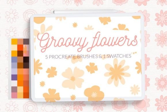 Download Groovy Flowers Pattern Brushes. Retro - Premium Resources