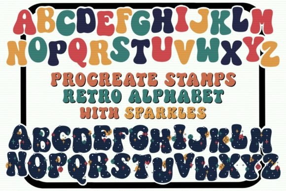 Download Procreate Retro Alphabet Letter Stamps - Letter Collection