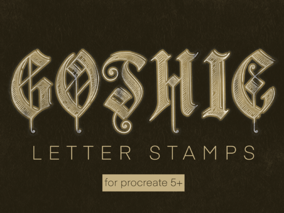 Download Old Gothic Letter Stamps for Procreate - Letter Collection