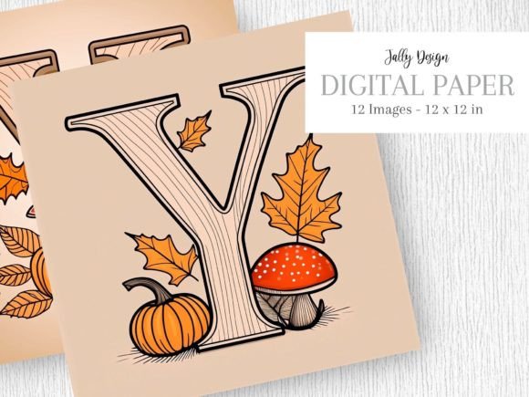 Download Capital Letter Y with Autumn Decoration - Letter Collection