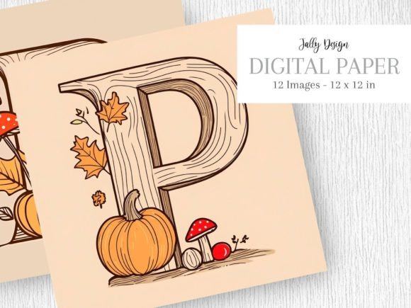 Download Capital Letter P with Autumn Decoration - Letter Collection