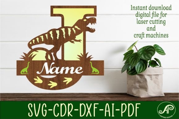 Download T Rex Monogram Capital Letter J SVG File - Letter Collection
