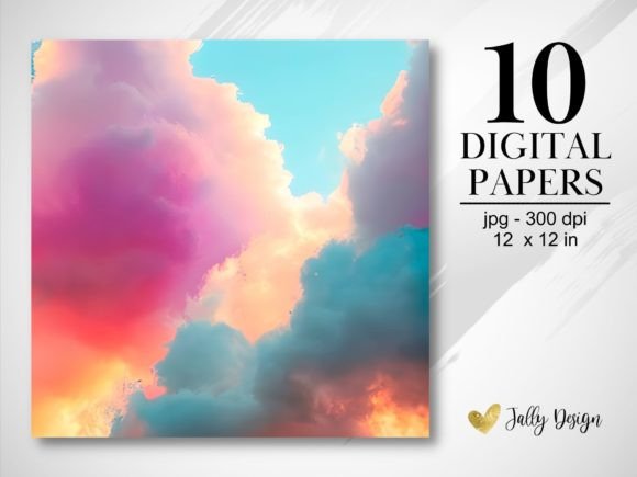 Download Soft Clouds Textures. Digital Paper Pack - Texture Collection