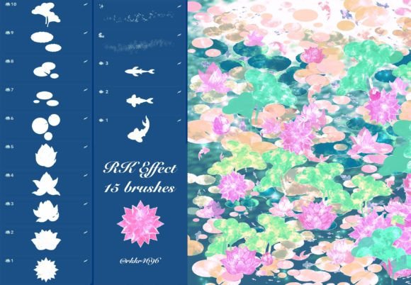 Download Lotus Brushes Pack for Procreate - Premium Resources