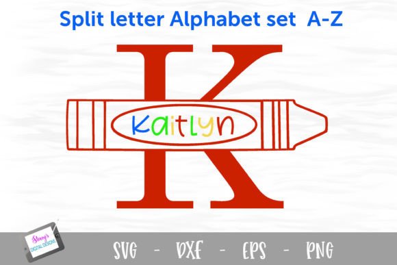 Download Crayon Monograms - Split Letters a - Z - Letter Collection