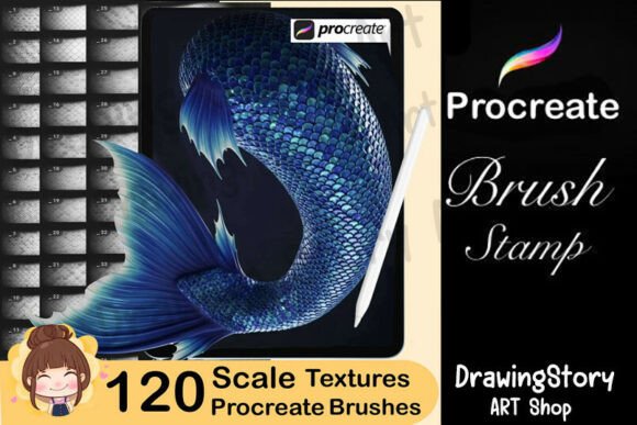 Download 120 Procreate Scale Textures Mermaid - Texture Collection